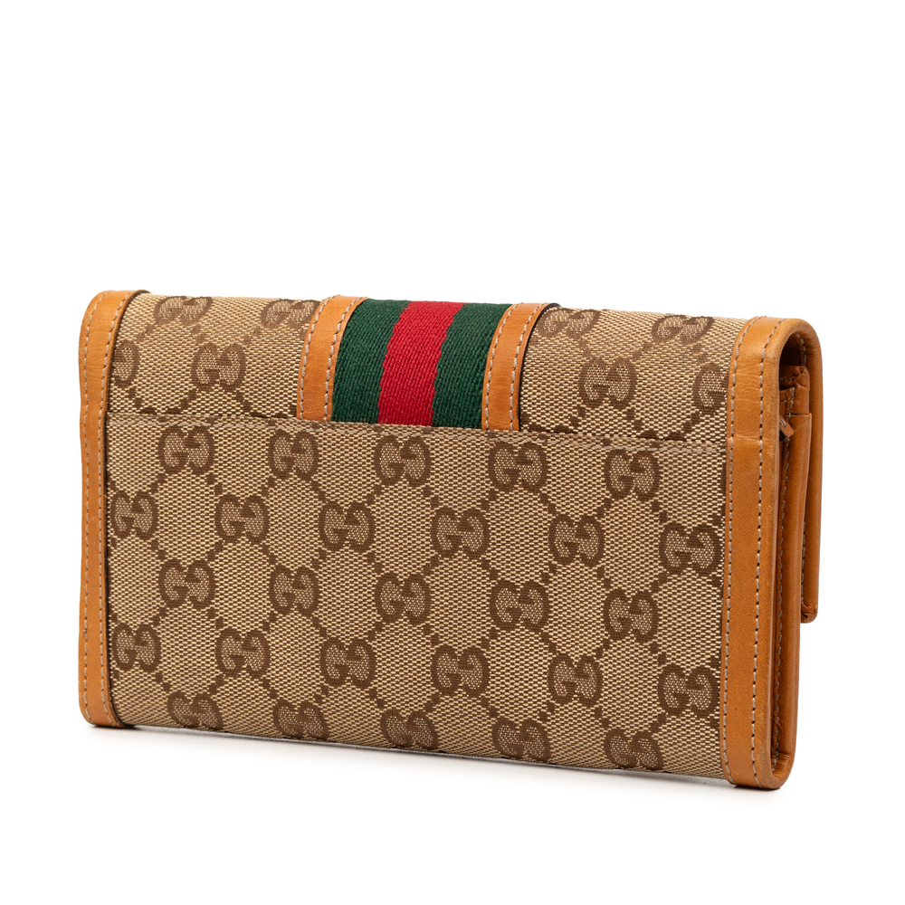 Pre-Loved Gucci GG Canvas Web Continental Wallet - Picture 2 of 8